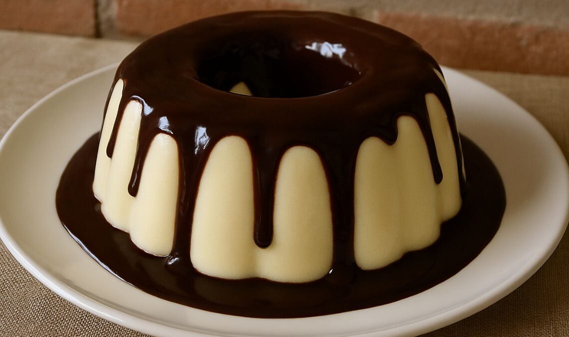 Pudim de Sorvete com Calda de Chocolate