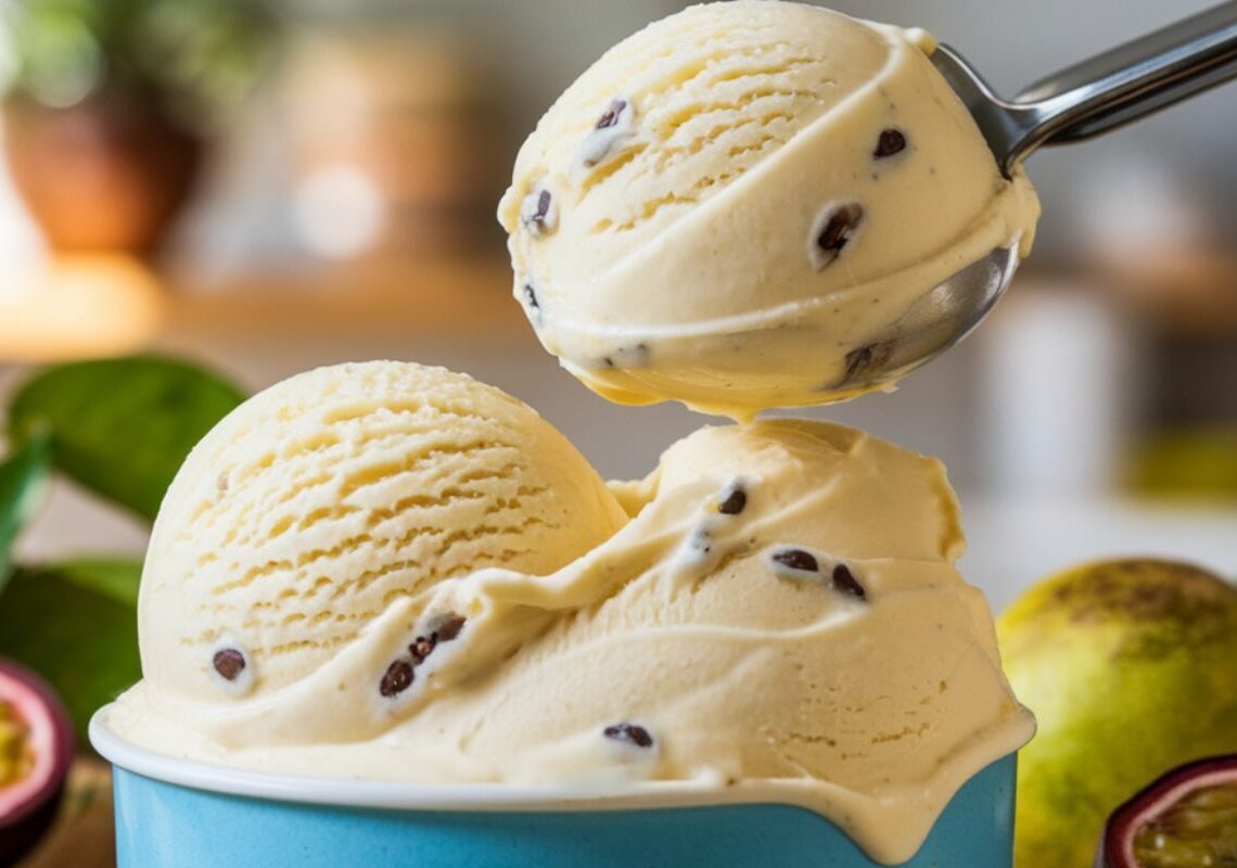 Sorvete Caseiro de Maracujá Cremoso 1 Sorvete Caseiro de Maracujá Cremoso