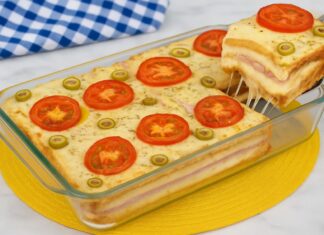 Lasanha de Pão de Forma com Presunto e Queijo – Lanche de Forno Prático para o Dia a Dia