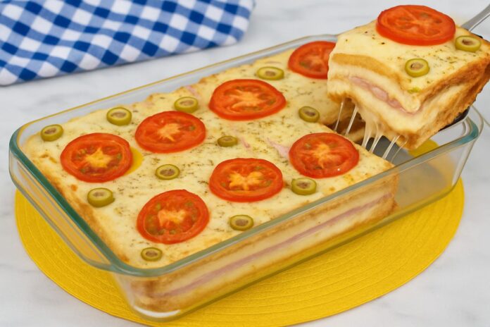 Lasanha de Pão de Forma com Presunto e Queijo – Lanche de Forno Prático para o Dia a Dia