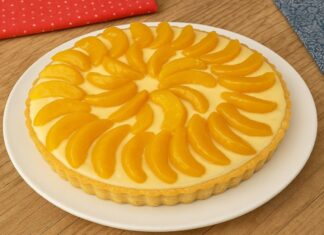 Torta de Pêssego com Leite Condensado