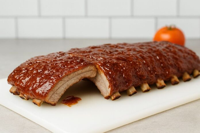 Costelinha Suína Assada com Molho Barbecue Caseiro – Almoço Fácil e Saboroso para o Dia a Dia