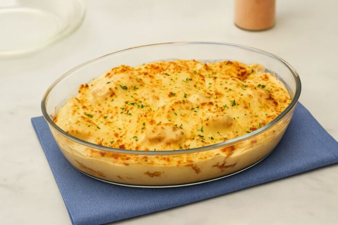 Frango Cremoso com Batatas ao Forno – Prático para o Almoço de Hoje