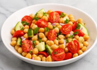 Salada de Grão-de-Bico com Tomate e Pepino – Simples, Rápida e Nutritiva