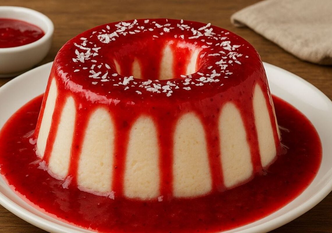 Pudim de Maria Mole com Calda de Groselha: Sobremesa Gelada e Irresistível