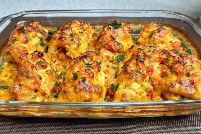 Peito de Frango Recheado no Forno com Queijo e Ervas