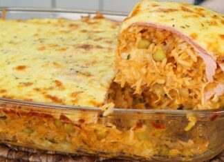 Arroz de Forno Cremoso com Queijo Gratinado