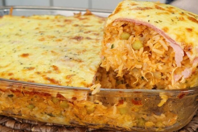 Arroz de Forno Cremoso com Queijo Gratinado