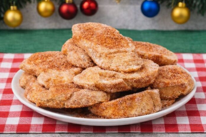 Rabanada de Natal Assada no Forno com Canela e Açúcar