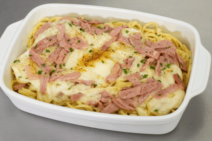 Macarrão ao Molho Branco com Presunto – Jantar Prático e Econômico