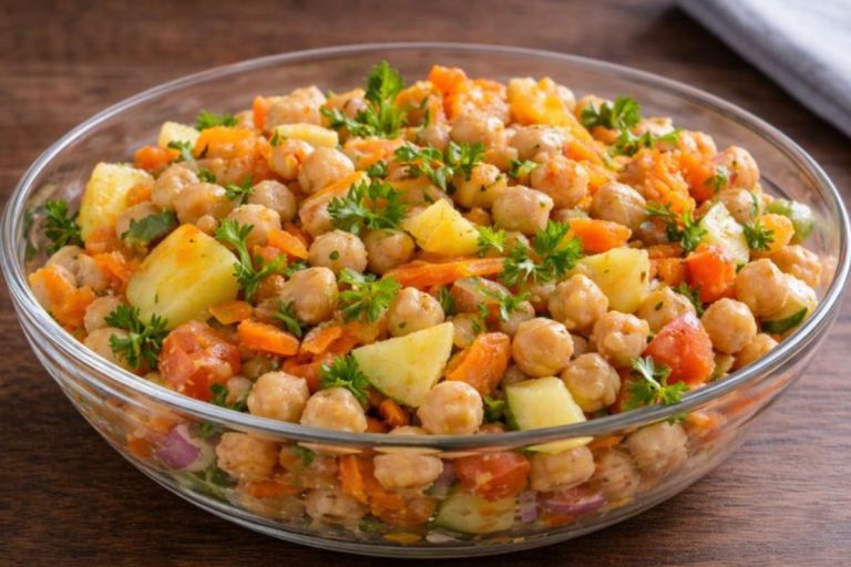 Salada de Grão-de-Bico com Legumes e Azeite