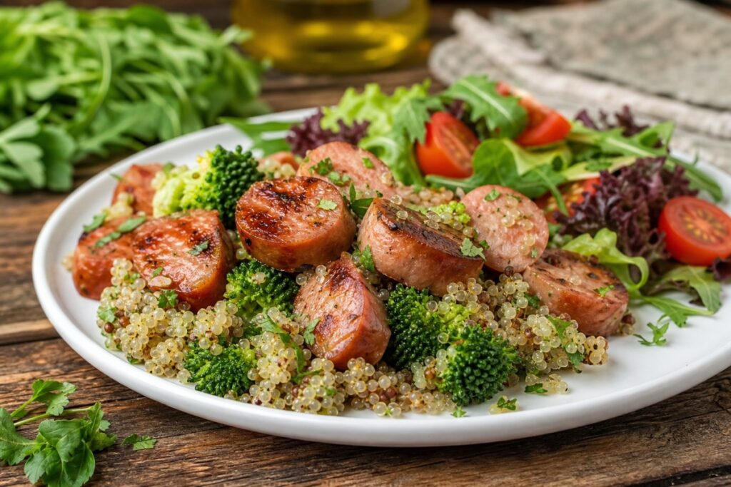 Linguiça de Frango com Brócolis