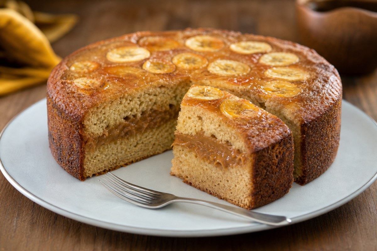 Bolo de Banana com Doce de Leite