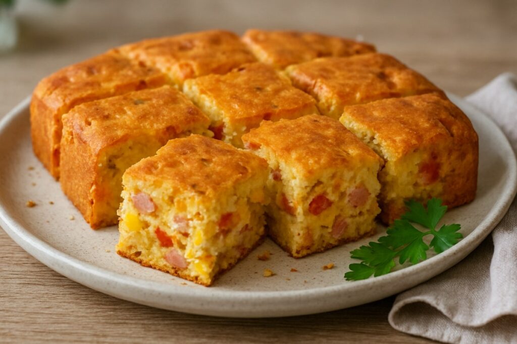 Bolo Salgado de Presunto e Queijo