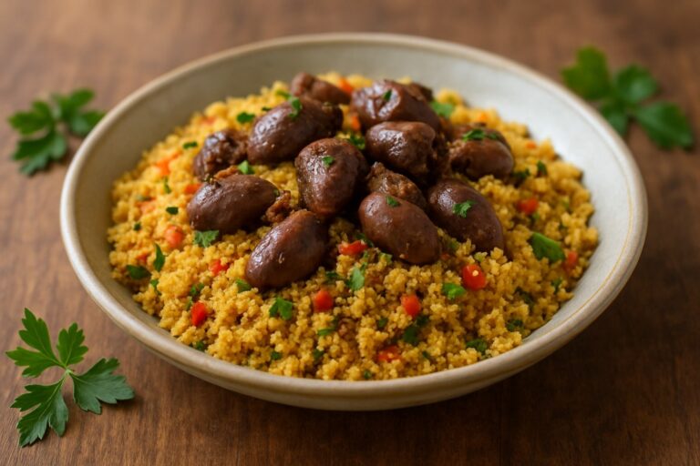 Farofa Nordestina com Coração de Frango – Acompanhamento Crocante e Bem Temperado