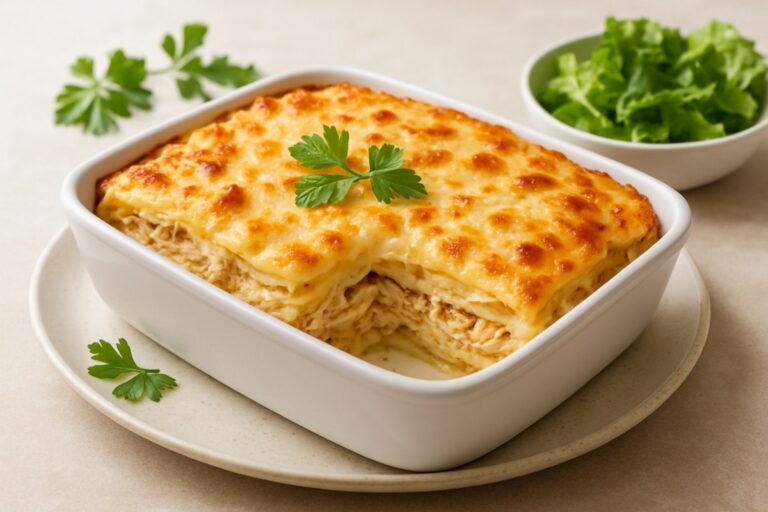 Lasanha de Frango ao Molho Branco – Receita Cremosa para o Almoço em Família