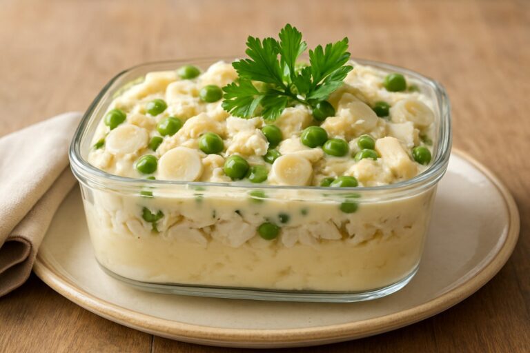 Maionese de Bacalhau em Camadas – Salada Cremosa para o Almoço