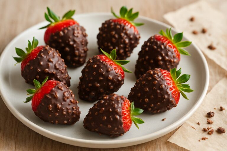 Morango Cravejado com Casquinha Crocante de Chocolate – Doce Gelado Fácil de Fazer