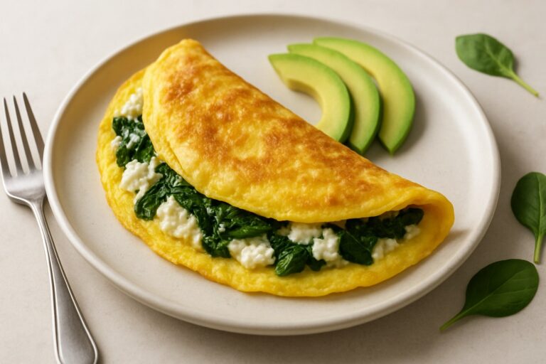 Omelete Low Carb com Cottage e Abacate – Café da Manhã Proteico em Minutos