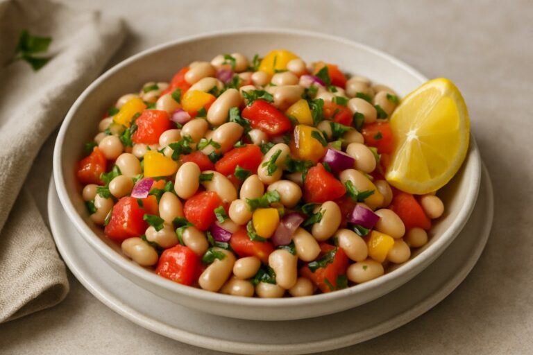 Salada de Feijão Branco com Legumes – Acompanhamento Leve e Refrescante