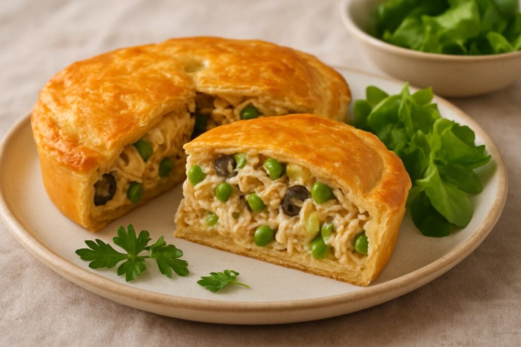 Torta de Frango com Massa Caseira – Receita Assada com Ervas Italianas