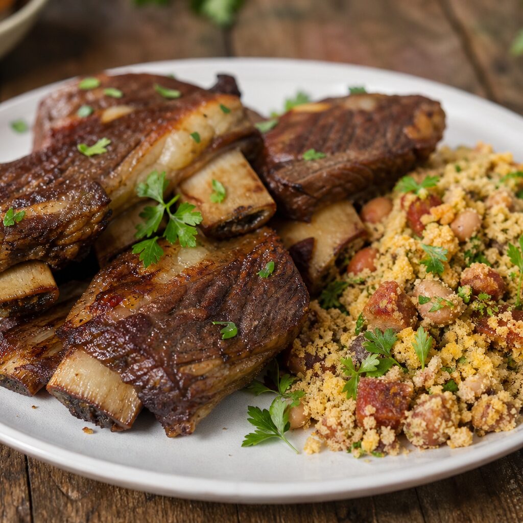 Costela com Farofa de Feijão