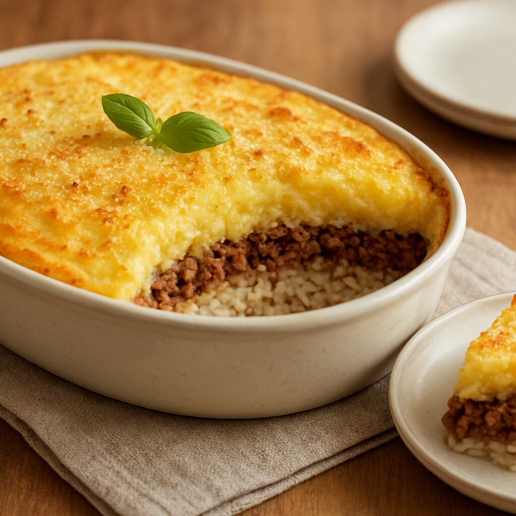 Escondidinho de Arroz com Carne Moída