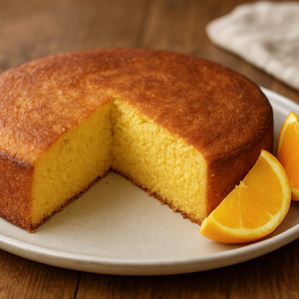 Bolo de Fubá com Laranja