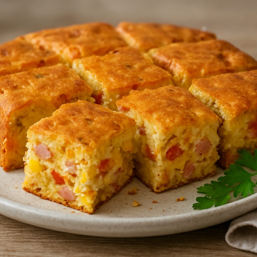 Bolo Salgado de Presunto e Queijo