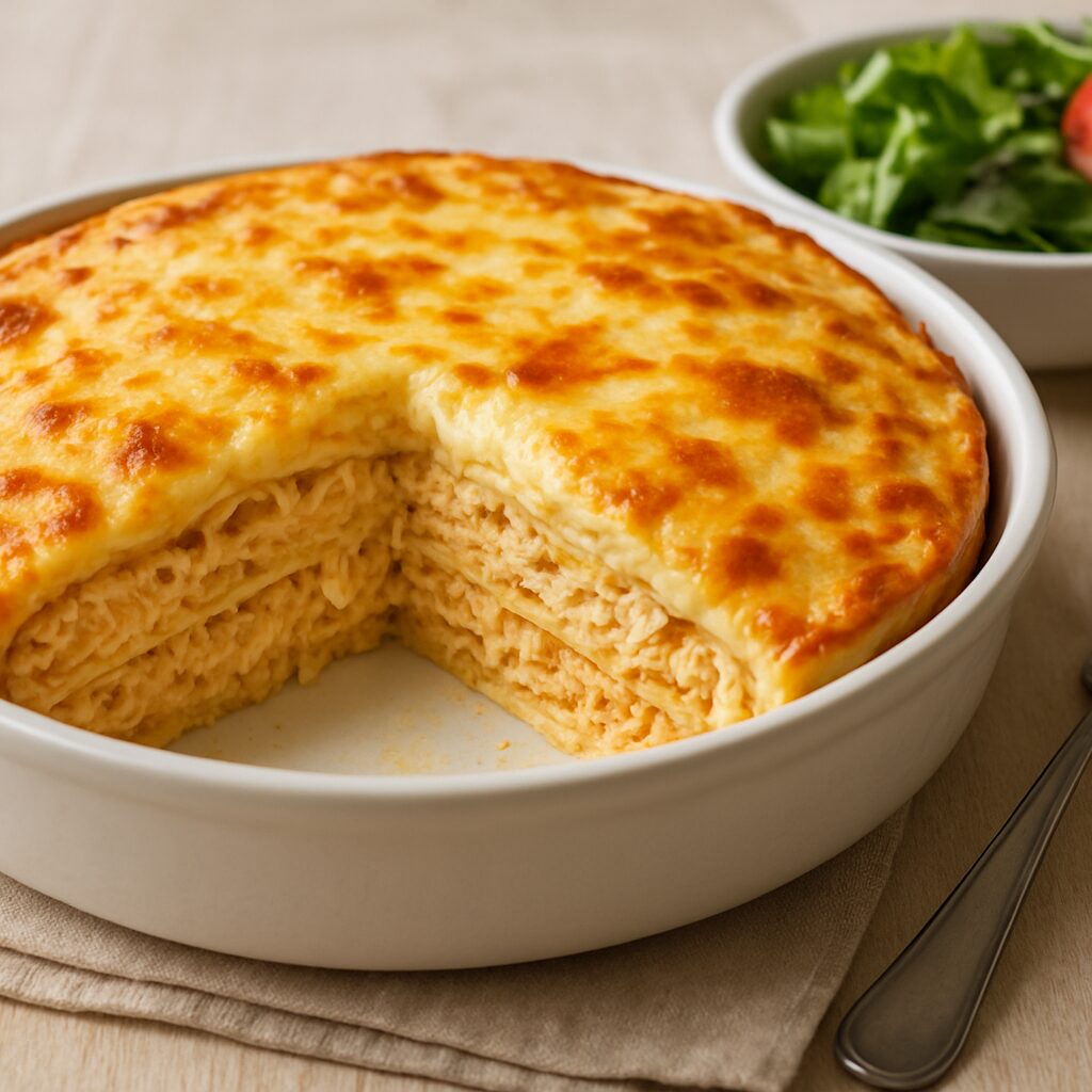 Torta de Panqueca com Frango